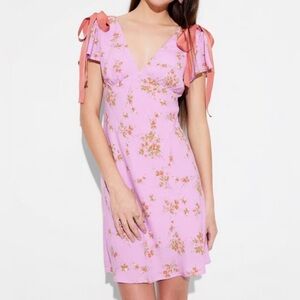 NWOT Flora Pink Dress with Bow Details